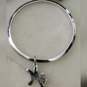 Monet Silver Tone Initial "Ms" Charm Bracelet